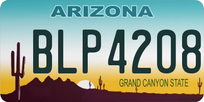 AZ license plate BLP4208