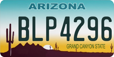 AZ license plate BLP4296