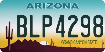 AZ license plate BLP4298