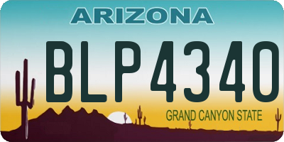 AZ license plate BLP4340