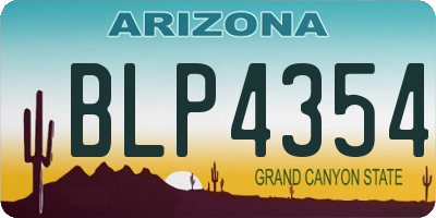 AZ license plate BLP4354