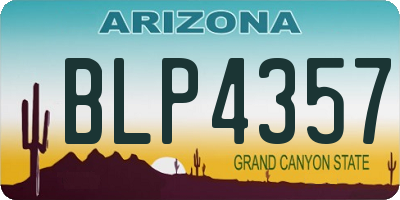 AZ license plate BLP4357