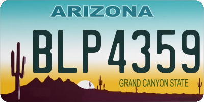 AZ license plate BLP4359