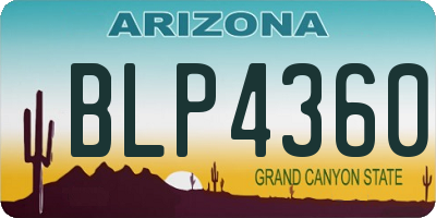 AZ license plate BLP4360