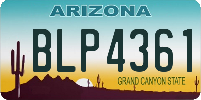AZ license plate BLP4361