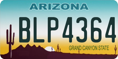 AZ license plate BLP4364