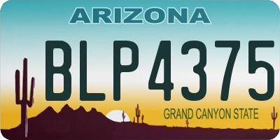 AZ license plate BLP4375