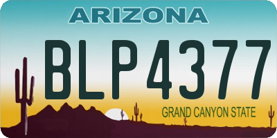AZ license plate BLP4377