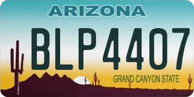 AZ license plate BLP4407