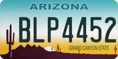 AZ license plate BLP4452
