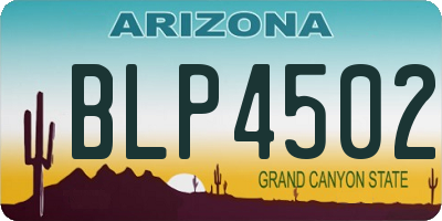 AZ license plate BLP4502