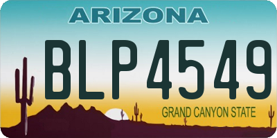 AZ license plate BLP4549