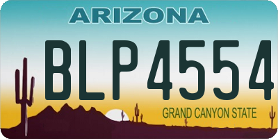 AZ license plate BLP4554