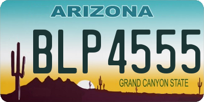 AZ license plate BLP4555