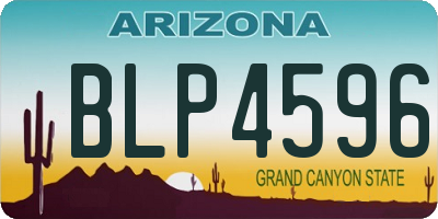 AZ license plate BLP4596
