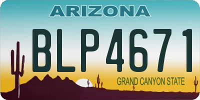 AZ license plate BLP4671
