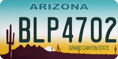 AZ license plate BLP4702