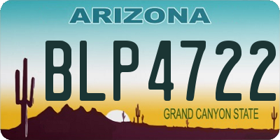 AZ license plate BLP4722