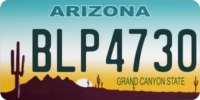 AZ license plate BLP4730