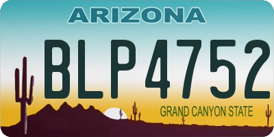 AZ license plate BLP4752