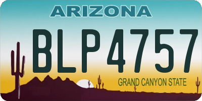 AZ license plate BLP4757
