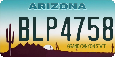 AZ license plate BLP4758