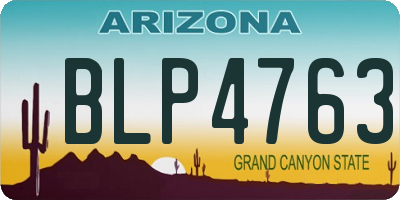 AZ license plate BLP4763