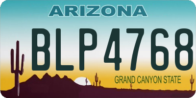AZ license plate BLP4768