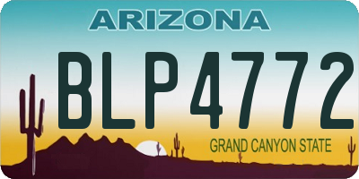 AZ license plate BLP4772
