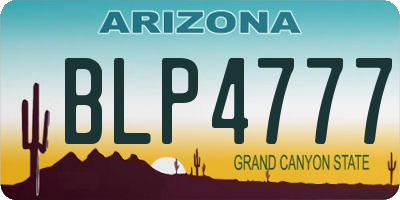 AZ license plate BLP4777