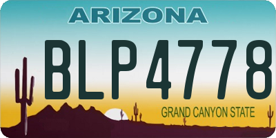 AZ license plate BLP4778