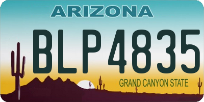 AZ license plate BLP4835