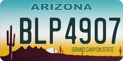 AZ license plate BLP4907