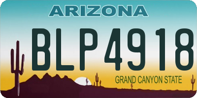 AZ license plate BLP4918