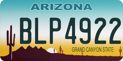 AZ license plate BLP4922