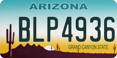 AZ license plate BLP4936