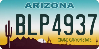 AZ license plate BLP4937