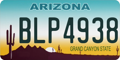 AZ license plate BLP4938