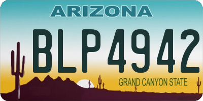AZ license plate BLP4942