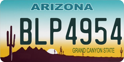 AZ license plate BLP4954