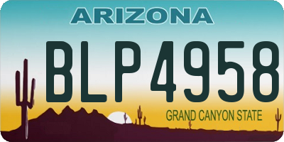 AZ license plate BLP4958