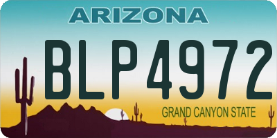 AZ license plate BLP4972