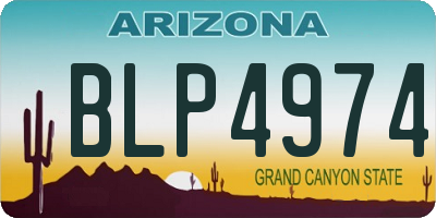 AZ license plate BLP4974