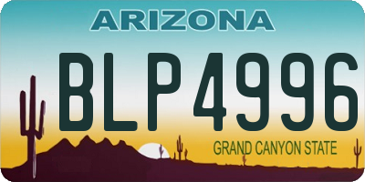 AZ license plate BLP4996