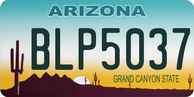 AZ license plate BLP5037