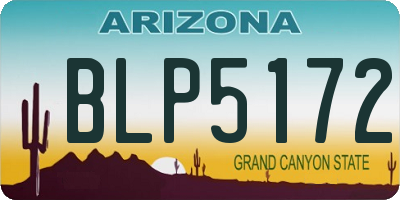 AZ license plate BLP5172