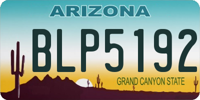 AZ license plate BLP5192