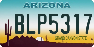AZ license plate BLP5317