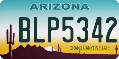 AZ license plate BLP5342
