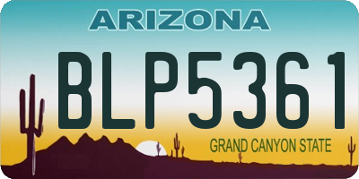 AZ license plate BLP5361